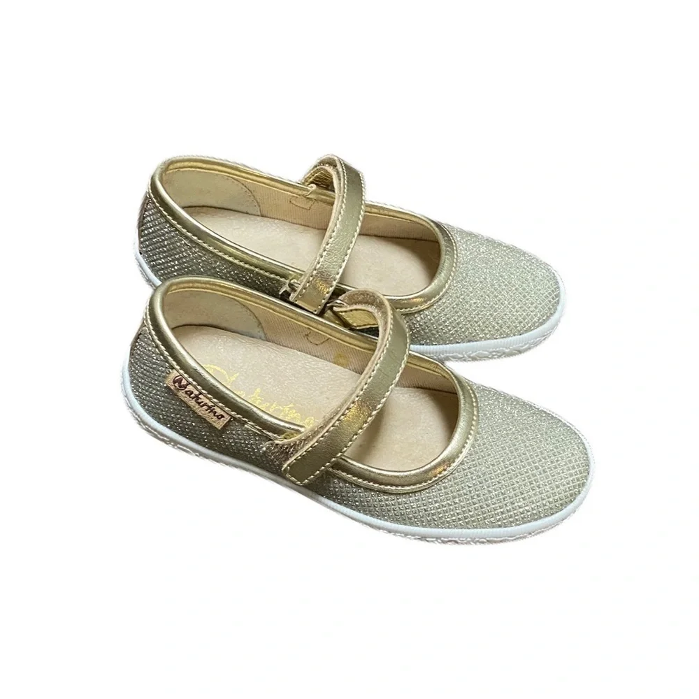Naturino Gold Sparkle Pavia Mary Janes - Size EU24/US7
